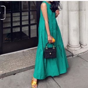 SOLD Who What Wear Green Tiered Maxi Dress